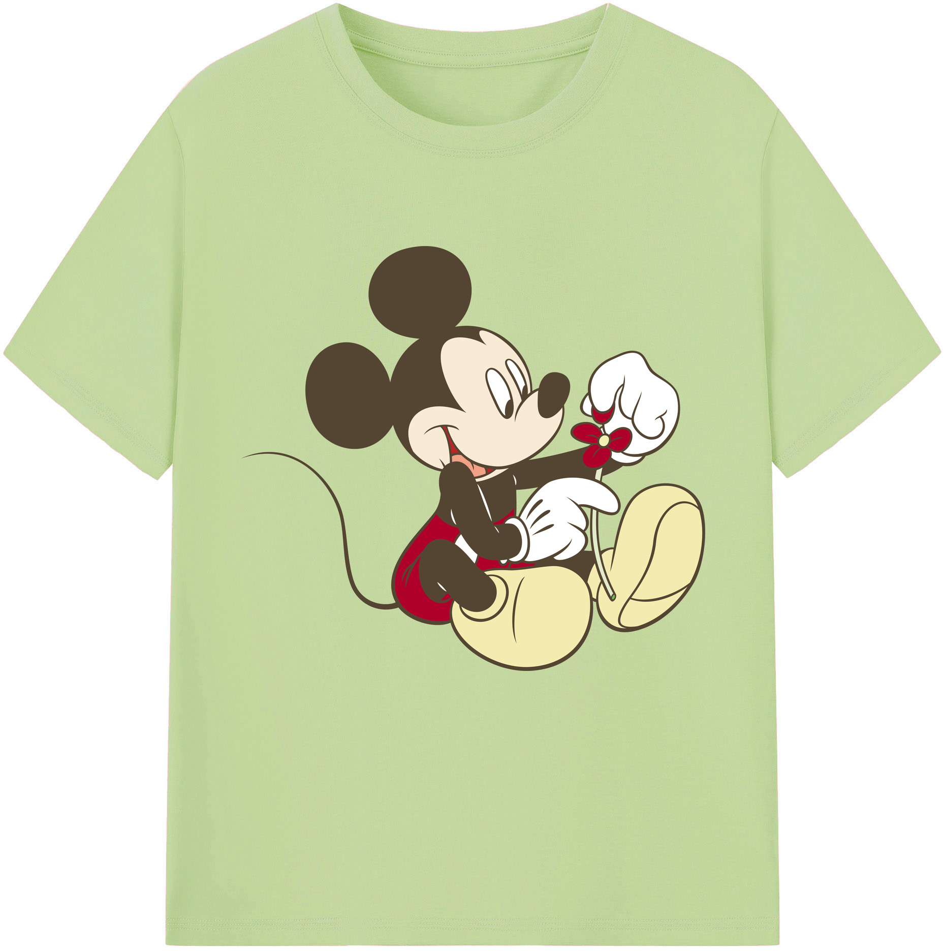 （画像用） ミッキーマウス Mickey Mouse 綿100％半袖Tシャツ（フロントプリント）